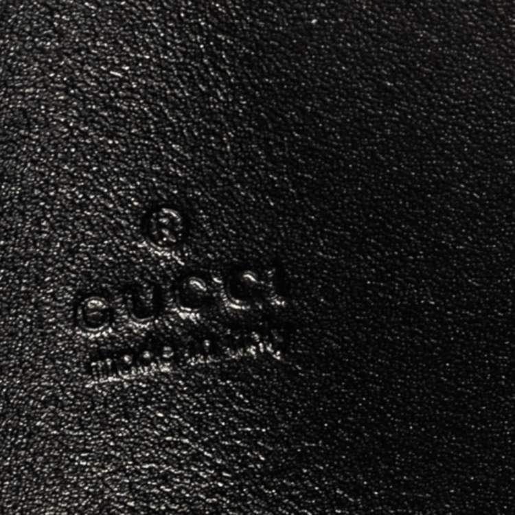 مملوكة مسبقًا Gucci Black Guccissima Leather Web Card Case