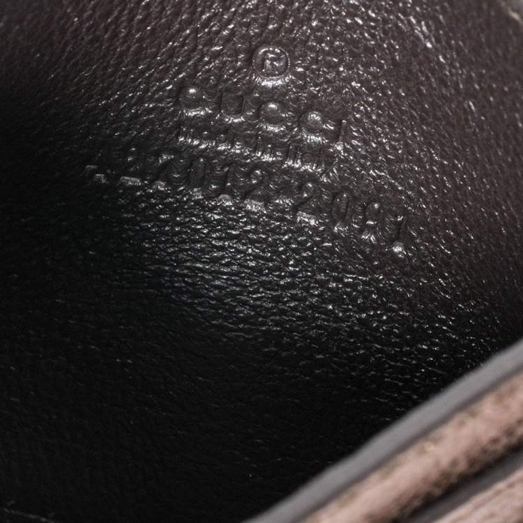 Pre Owned Gucci Beige/Brown GG Supreme Canvas and Leather Tian Card Holder