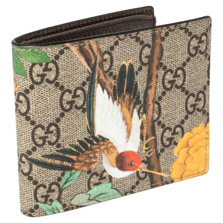 Pre Owned Gucci Multicolor GG Supreme Canvas Tian Bifold Wallet