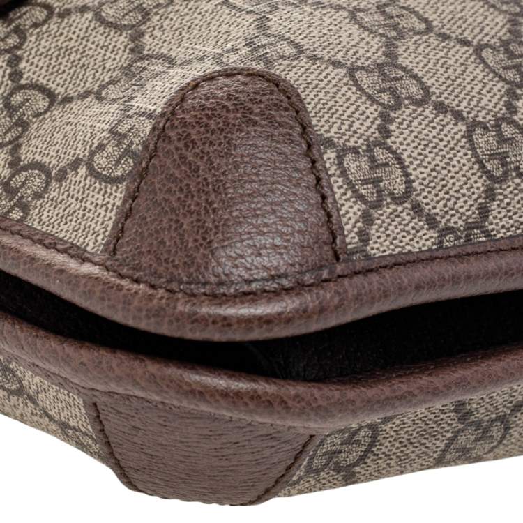 Pre Owned Gucci Beige/Brown GG Supreme Canvas And Leather Neo Vintage Messenger Bag