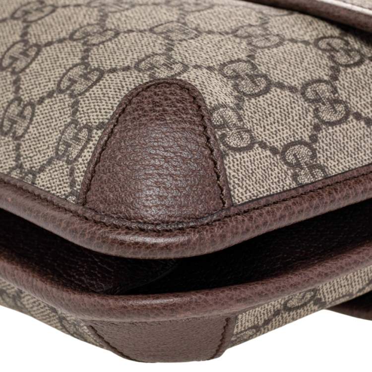 Pre Owned Gucci Beige/Brown GG Supreme Canvas And Leather Neo Vintage Messenger Bag
