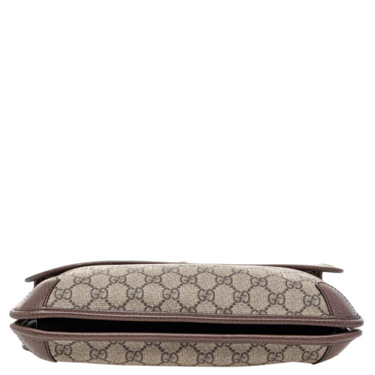 Pre Owned Gucci Beige/Brown GG Supreme Canvas And Leather Neo Vintage Messenger Bag