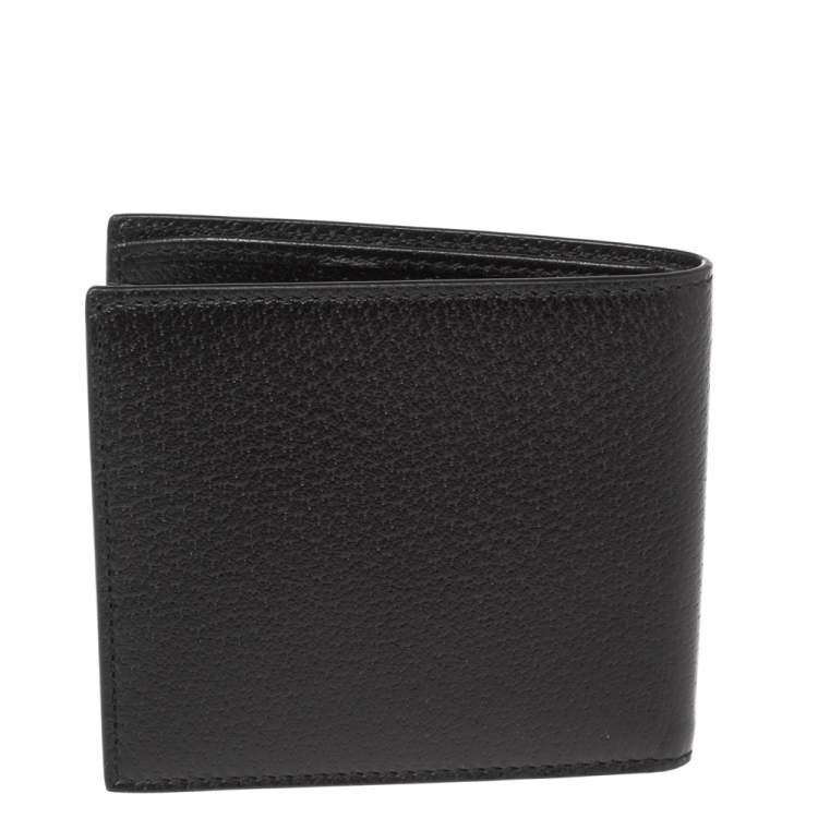 Pre Owned Gucci Black Leather Animalier Bifold Wallet