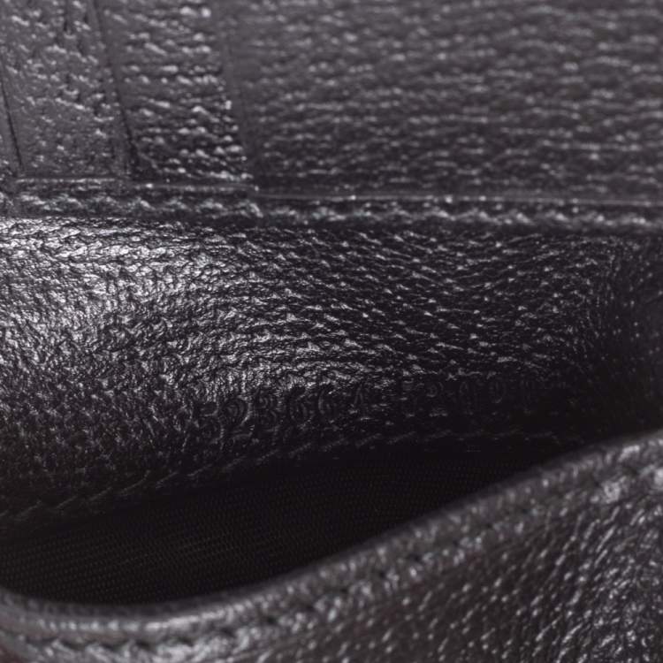 Pre Owned Gucci Black Leather Animalier Bifold Wallet