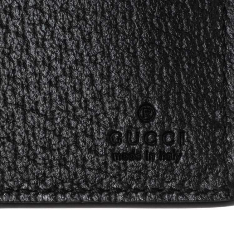 Pre Owned Gucci Black Leather Animalier Bifold Wallet