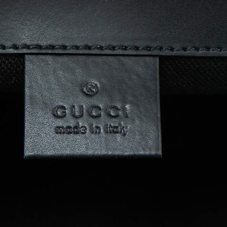 Pre Owned Gucci Black/Grey GG Supreme Canvas And Leather Bestiary Drawstring Backpack