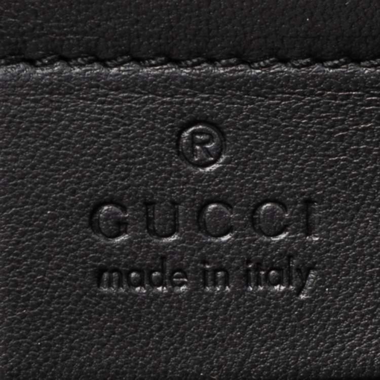 Pre Owned Gucci Black/Gold Interlocking GG Leather And Mesh Dapper Dan Backpack