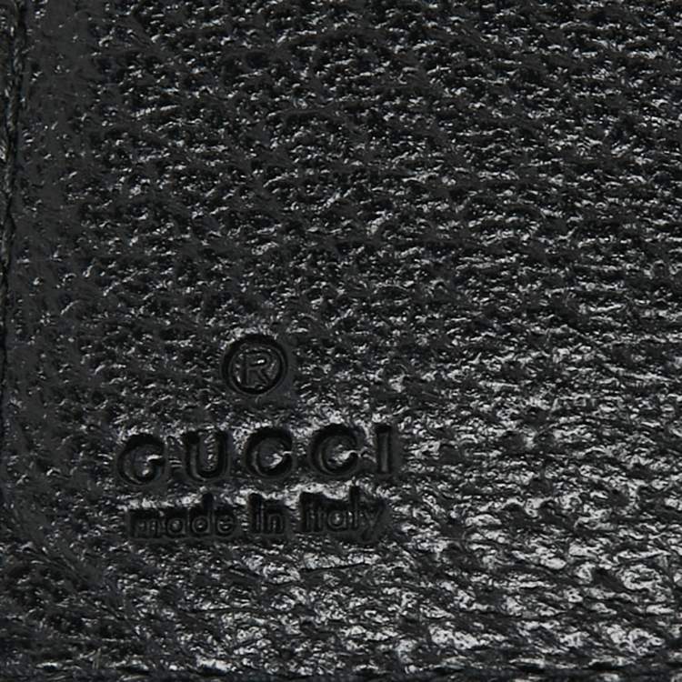 Pre Owned Gucci Black Pebbled Leather GG Mormont Bi-Fold Wallet