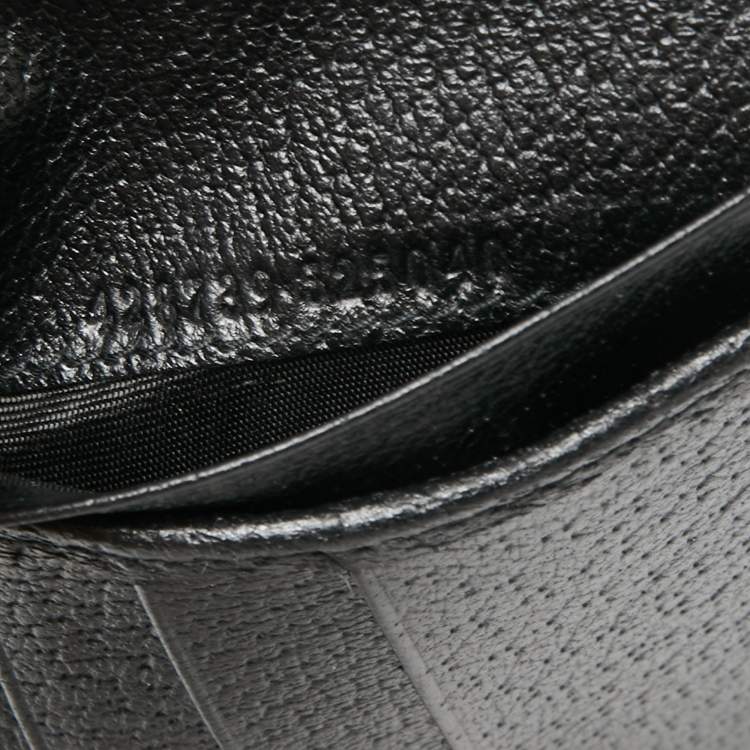 Pre Owned Gucci Black Pebbled Leather GG Mormont Bi-Fold Wallet