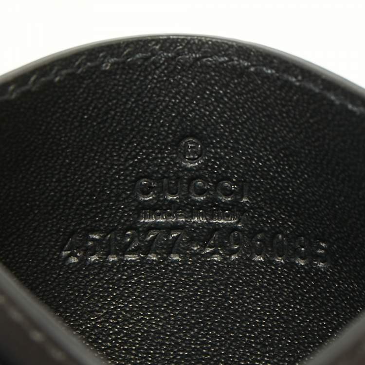 Pre Owned Gucci Grey/Black GG Supreme Canvas and Leather Wolf Card Holder