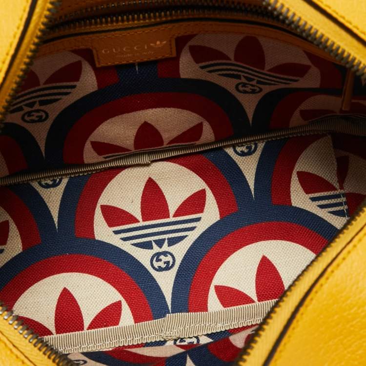 Pre Owned Gucci x Adidas Mustard Leather Small Crossbody Bag
