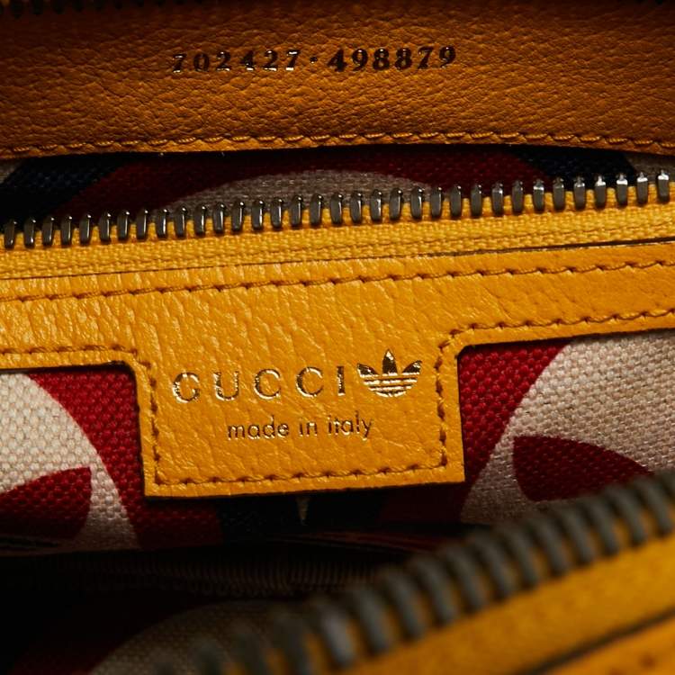 Pre Owned Gucci x Adidas Mustard Leather Small Crossbody Bag