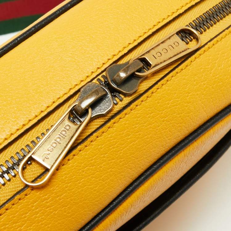 Pre Owned Gucci x Adidas Mustard Leather Small Crossbody Bag