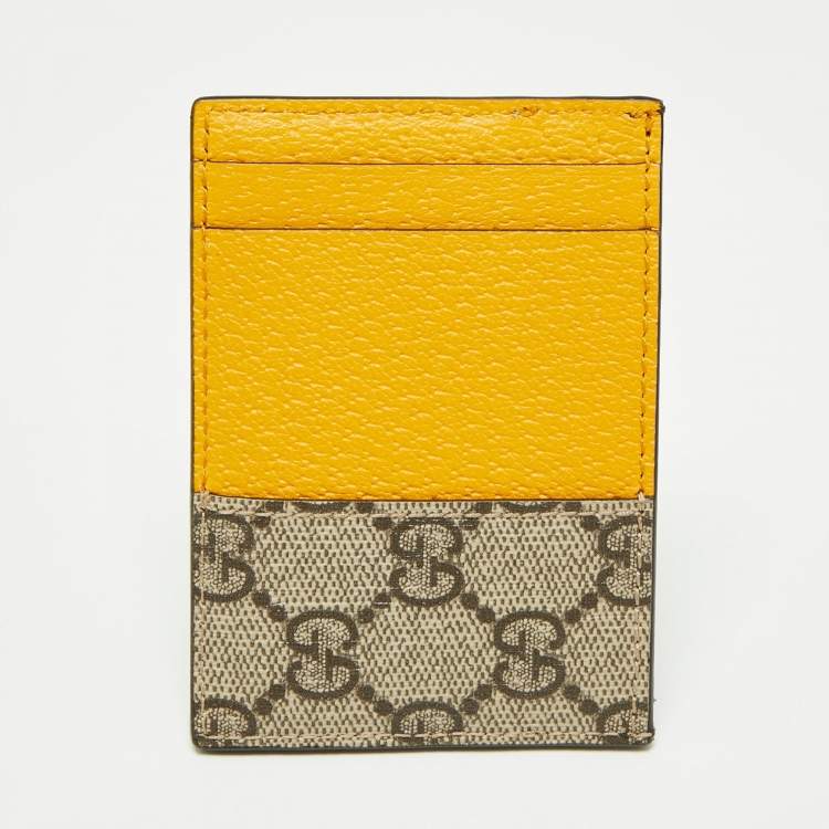 Pre Owned Gucci Tri Color GG Supreme Canvas and Leather Neo Vintage Card Case