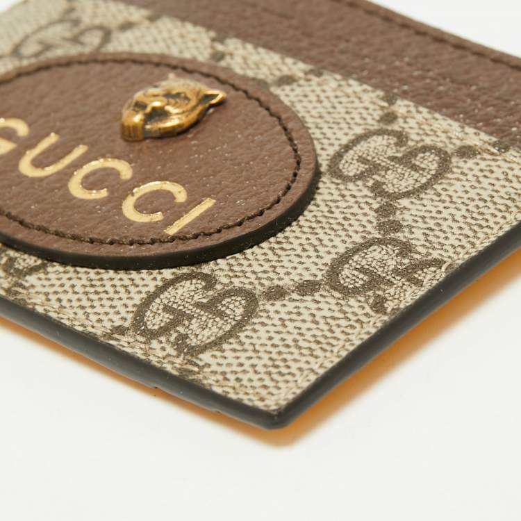 Pre Owned Gucci Tri Color GG Supreme Canvas and Leather Neo Vintage Card Case