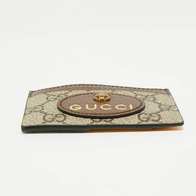 Pre Owned Gucci Tri Color GG Supreme Canvas and Leather Neo Vintage Card Case