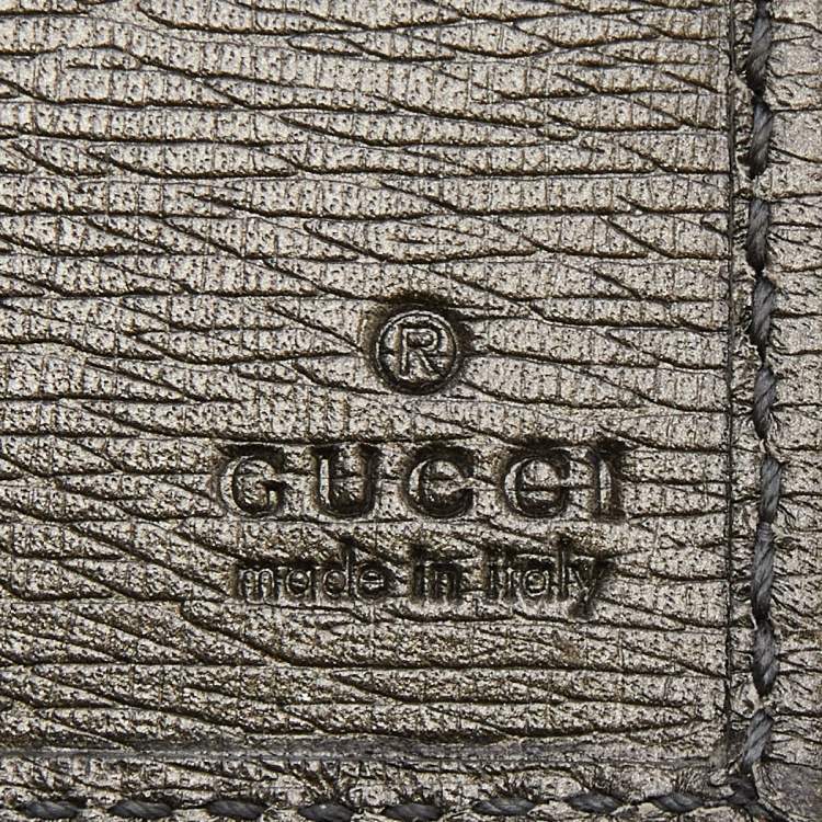 Pre Owned Gucci Olive Green Leather Interlocking G Bifold wallet