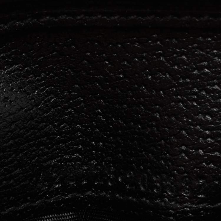 Pre Owned Gucci Black Pebbled Leather GG Marmont Bi-Fold Wallet