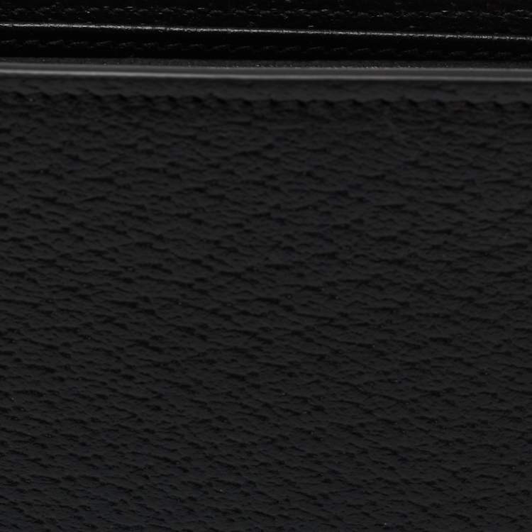 Pre Owned Gucci Black Pebbled Leather GG Marmont Bi-Fold Wallet