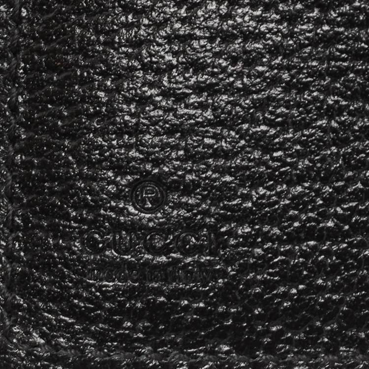 Pre Owned Gucci Black Pebbled Leather GG Marmont Bi-Fold Wallet