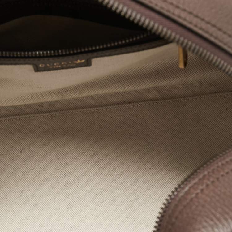 Pre Owned Gucci x Adidas Beige/Brown GG Crystal Canvas and Leather Mini Duffle Bag