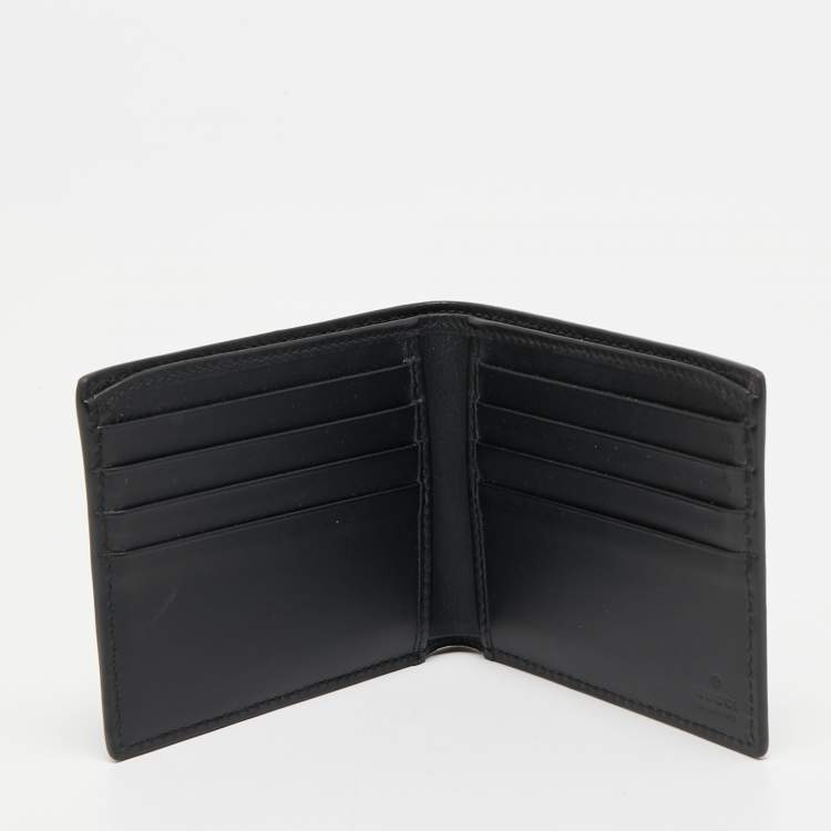 Gucci Black Leather Kingsnake Print Bi-fold Wallet - Gucci Canada