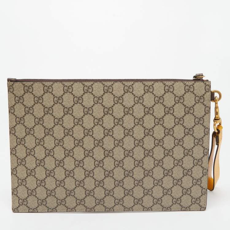 Pre Owned Gucci Beige GG Supreme Canvas Neo Vintage Pouch