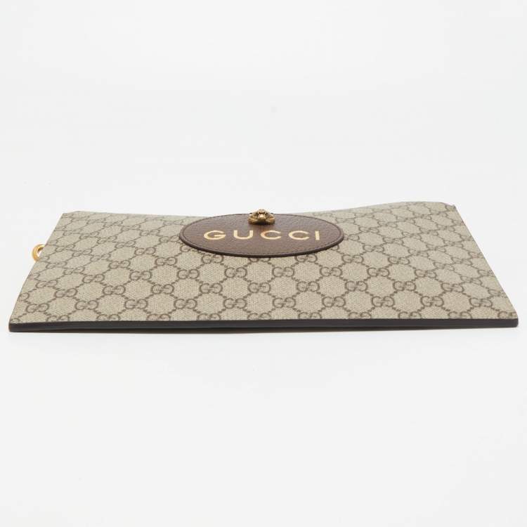Pre Owned Gucci Beige GG Supreme Canvas Neo Vintage Pouch