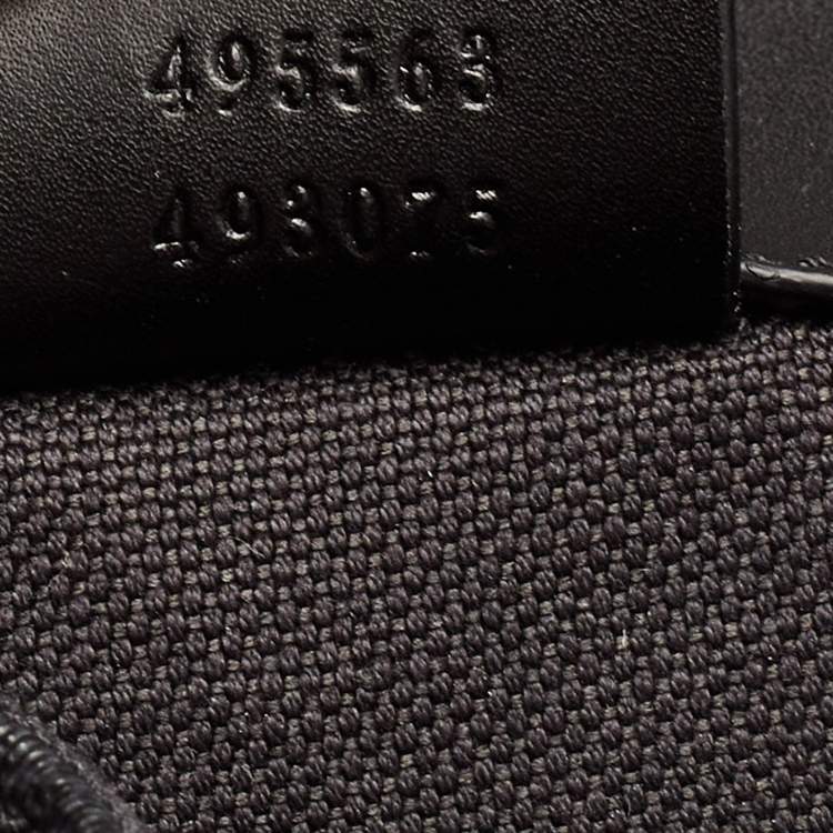 Pre Owned Gucci Black GG Supreme Canvas and Leather Web Backpack
