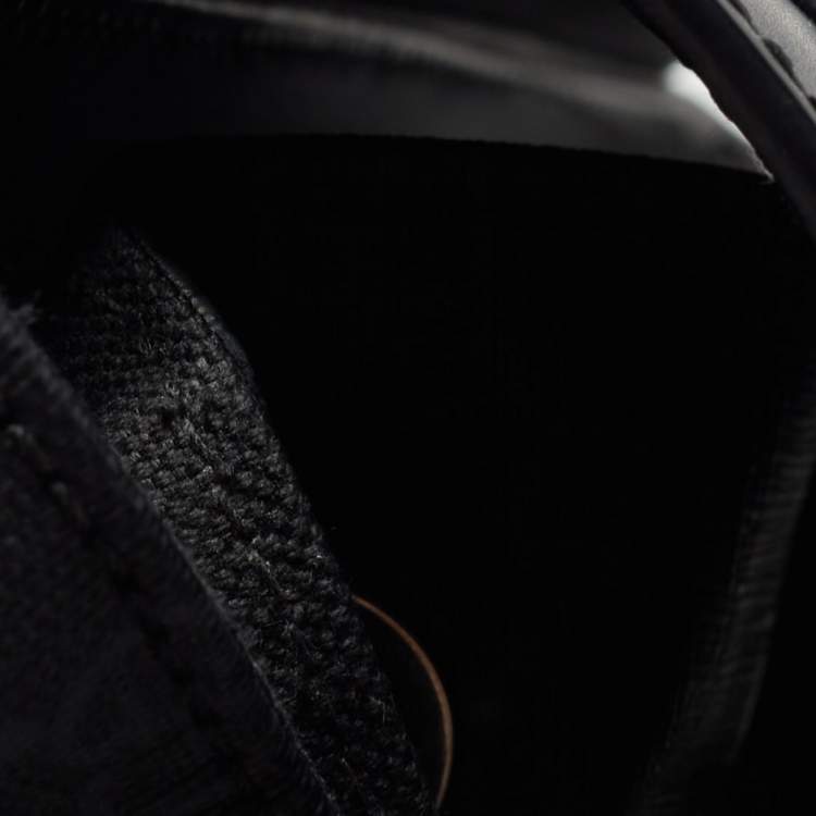 Pre Owned Gucci Black GG Supreme Canvas and Leather Web Backpack