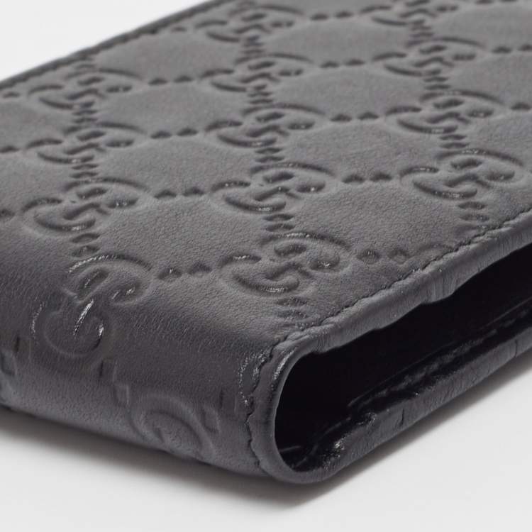 مملوكة مسبقًا Gucci Black Guccissima Leather Bifold Wallet