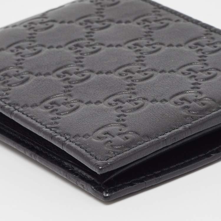 مملوكة مسبقًا Gucci Black Guccissima Leather Bifold Wallet
