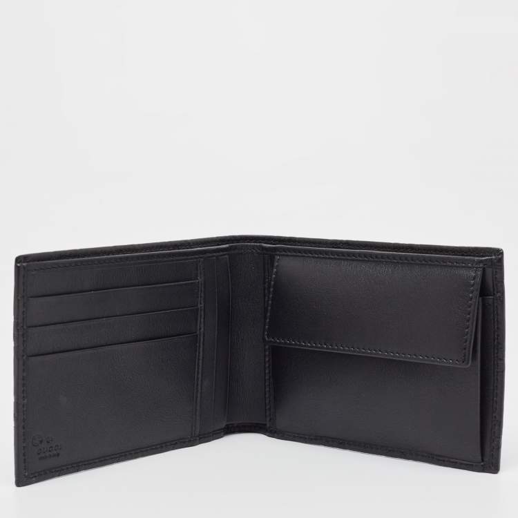 مملوكة مسبقًا Gucci Black Guccissima Leather Bifold Wallet
