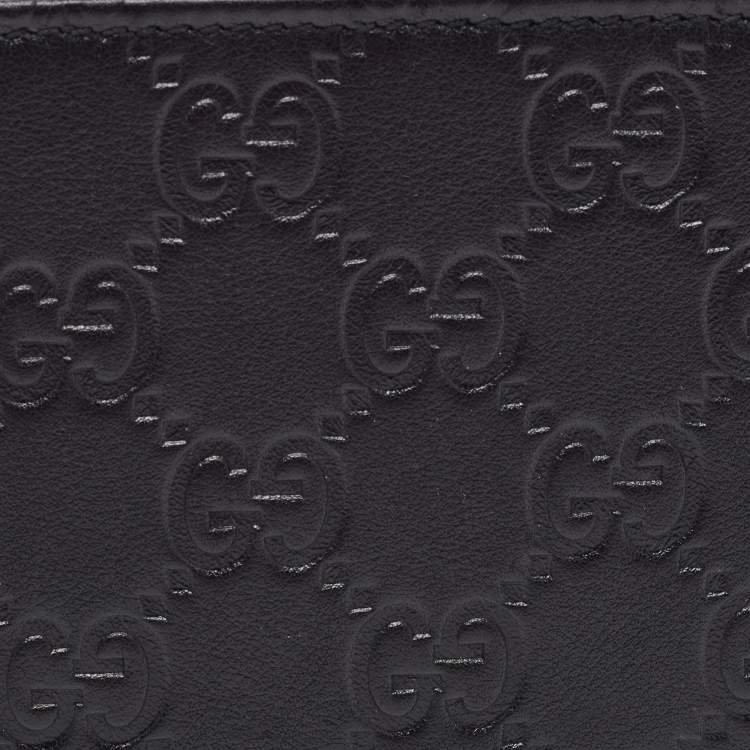 مملوكة مسبقًا Gucci Black Guccissima Leather Bifold Wallet