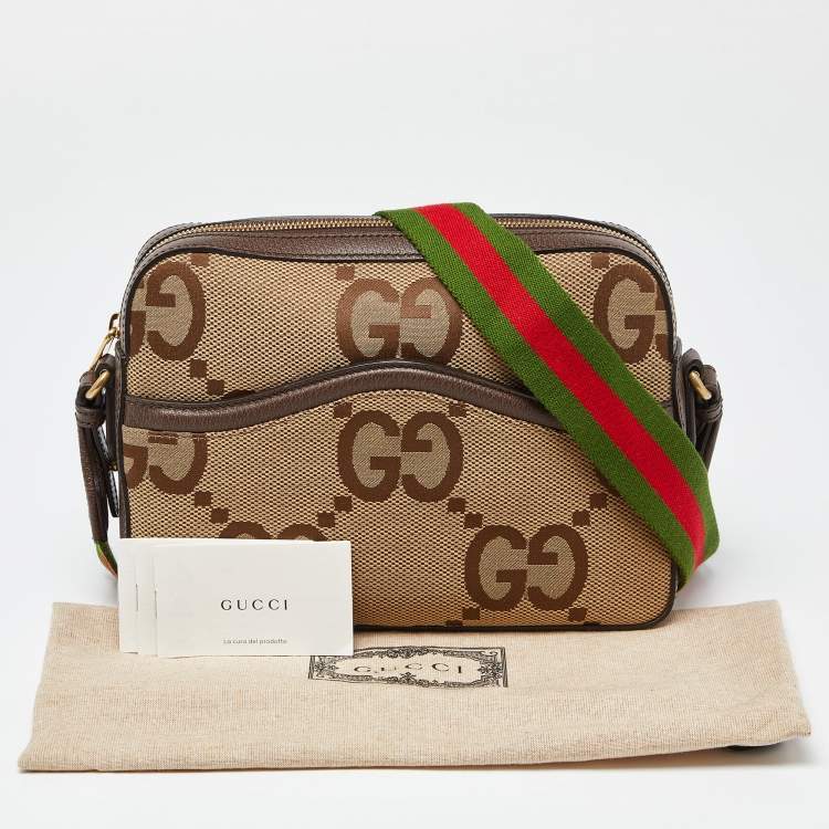 مملوكة مسبقًا Gucci Beige/Brown Jumbo GG Canvas and Leather Mesenger Bag