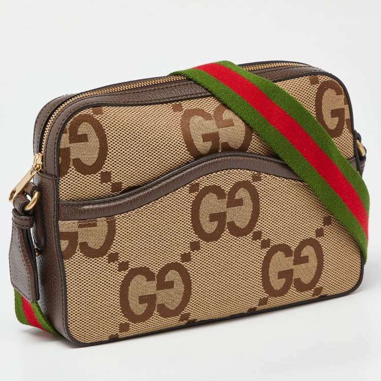 مملوكة مسبقًا Gucci Beige/Brown Jumbo GG Canvas and Leather Mesenger Bag