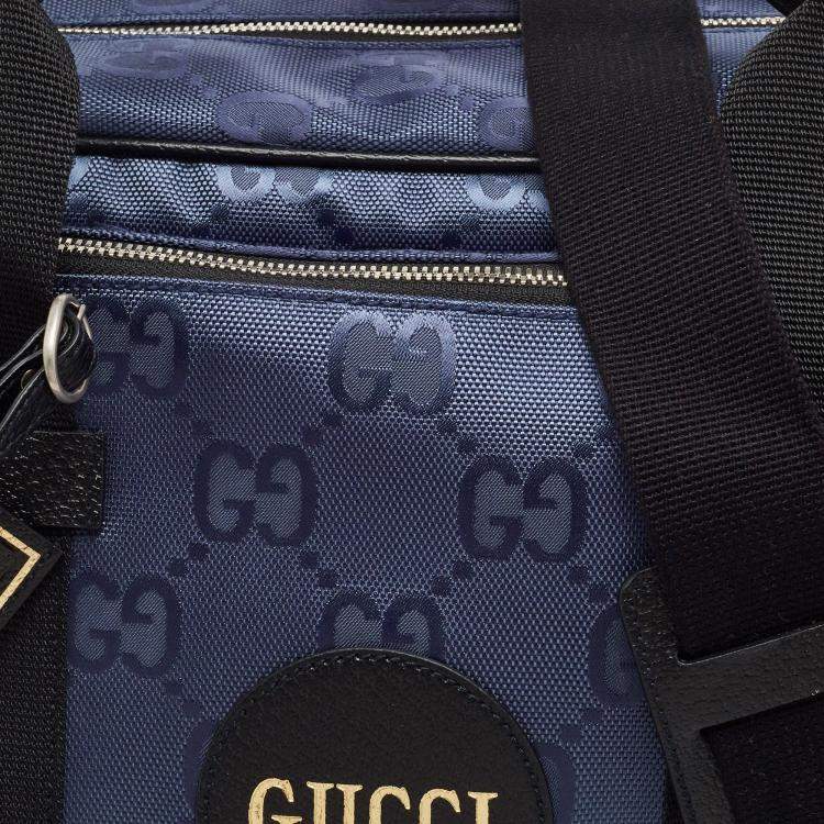 Pre Owned Gucci Blue GG Nylon Off The Grid Briefcase