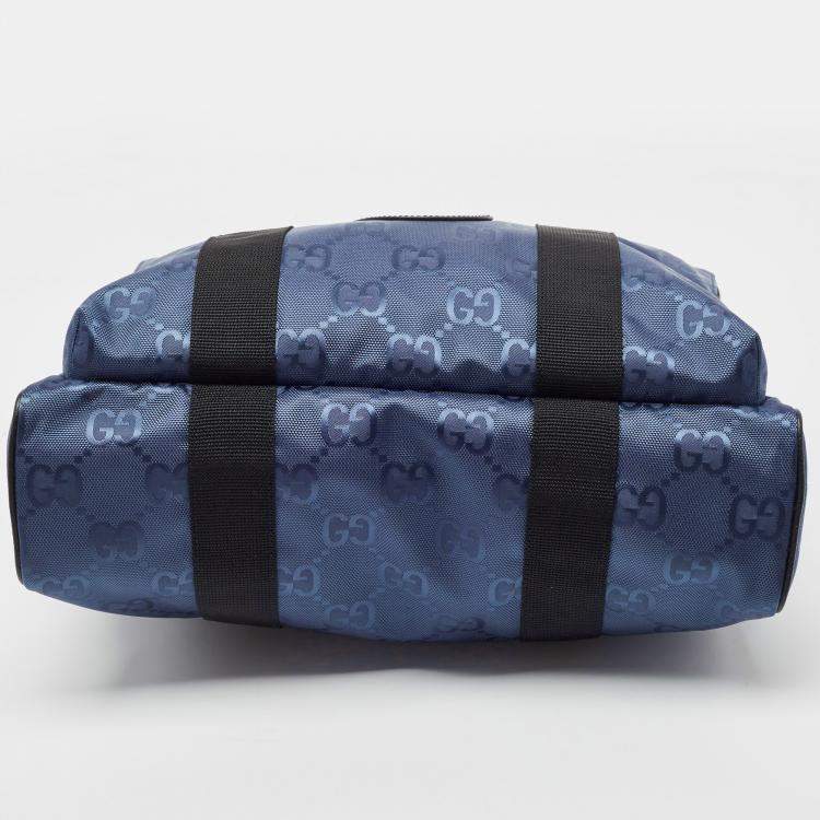 Pre Owned Gucci Blue GG Nylon Off The Grid Briefcase
