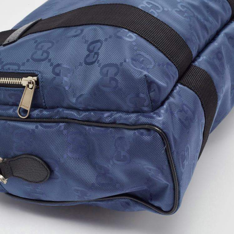 Pre Owned Gucci Blue GG Nylon Off The Grid Briefcase