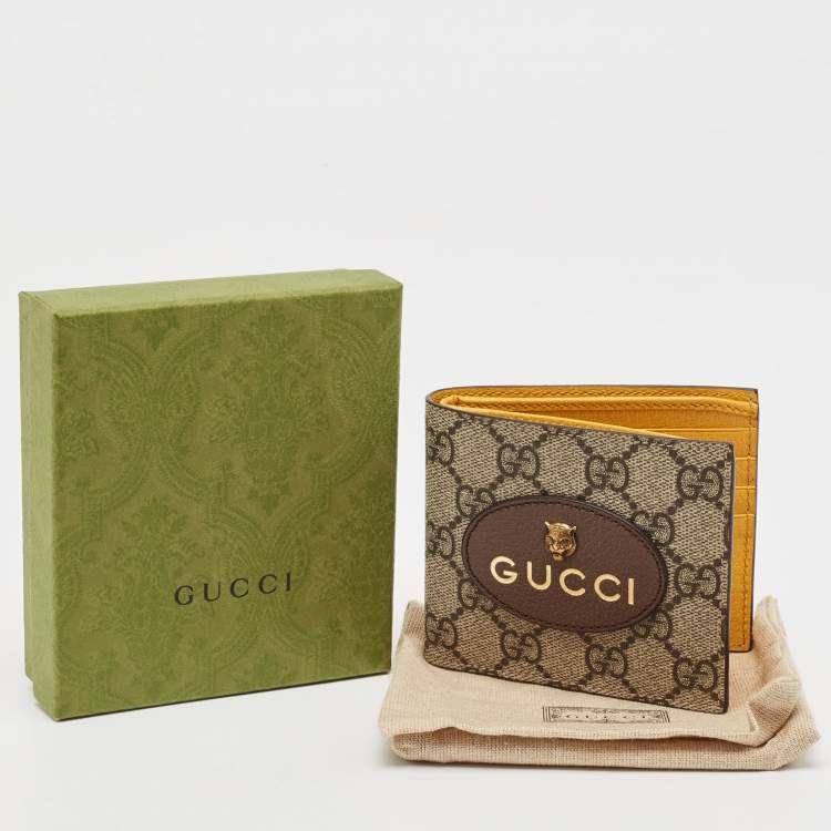 Pre Owned Gucci Beige GG Supreme Canvas Neo Vintage Bifold Wallet