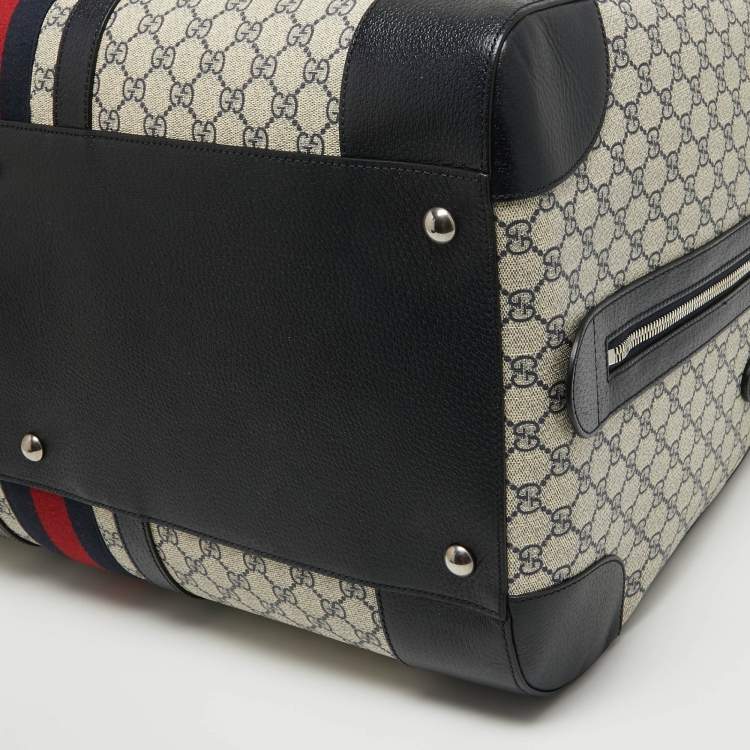 مملوكة مسبقًا Gucci Blue/Beige GG Supreme Canvas Maxi Savoy Duffle Bag