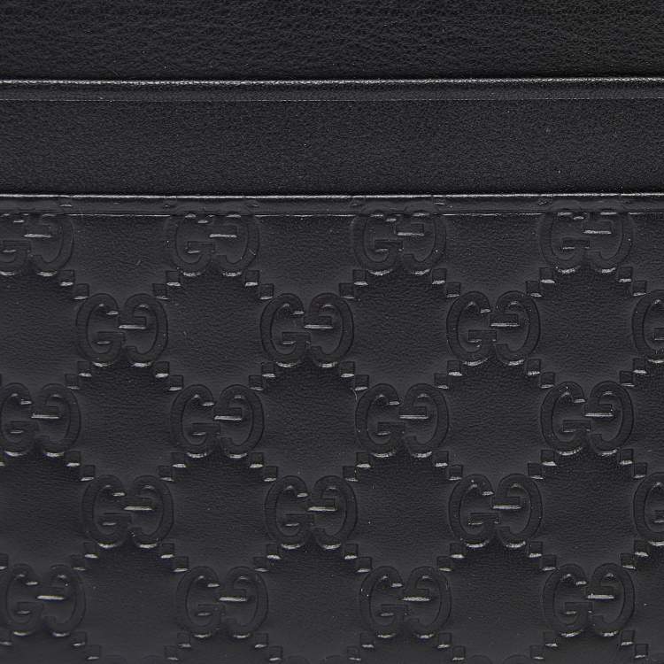 Pre Owned Gucci Black Microguccissima Leather Card Holder