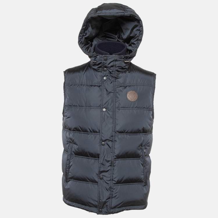 Gucci Navy Blue Synthetic Sleeveless Quilted Down Jacket M Gucci The Luxury Closet