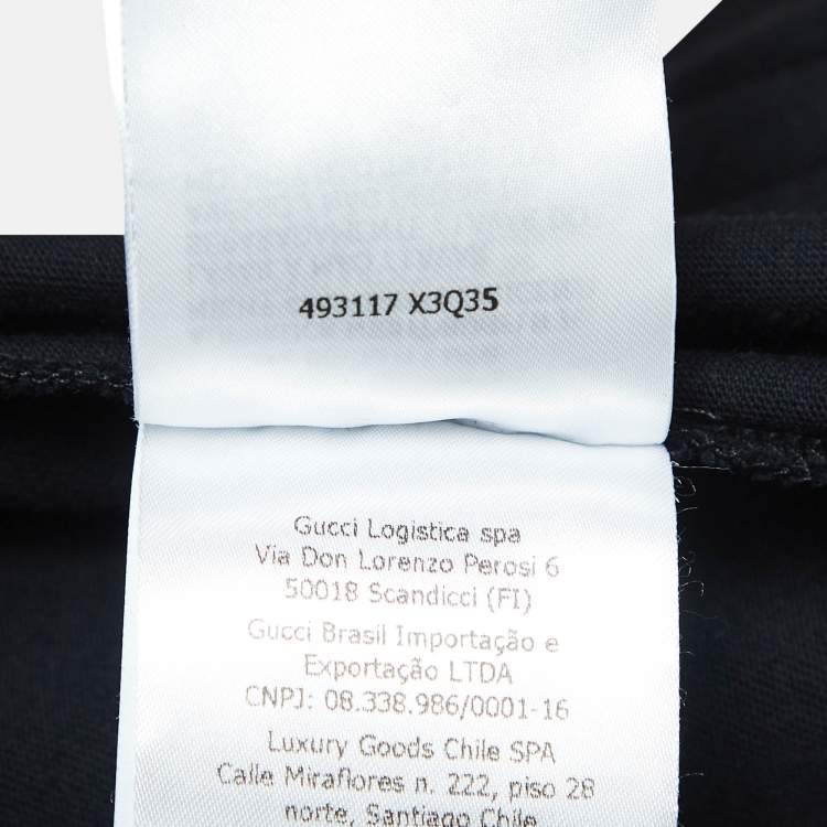 Pre Owned Gucci Black GG Print Jersey T-Shirt L