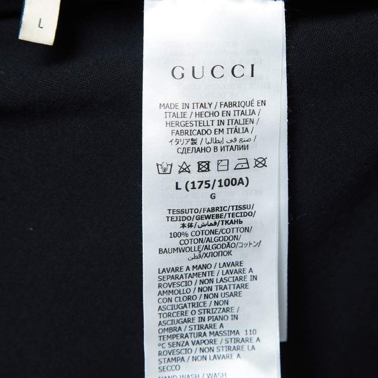 Pre Owned Gucci Black GG Print Jersey T-Shirt L
