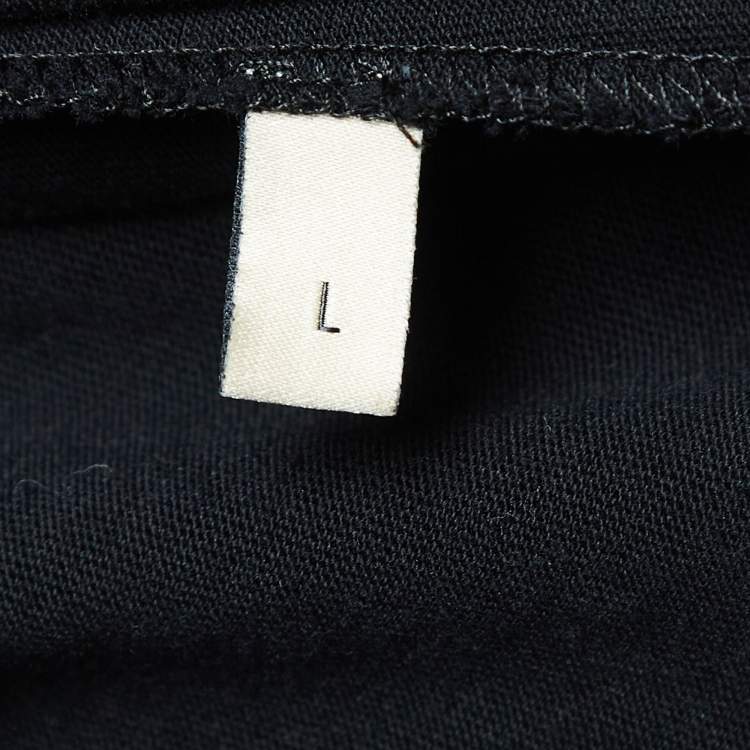 Pre Owned Gucci Black GG Print Jersey T-Shirt L