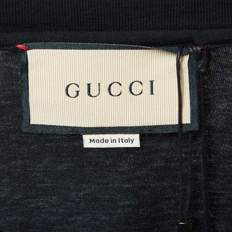 Pre Owned Gucci Black GG Print Jersey T-Shirt L