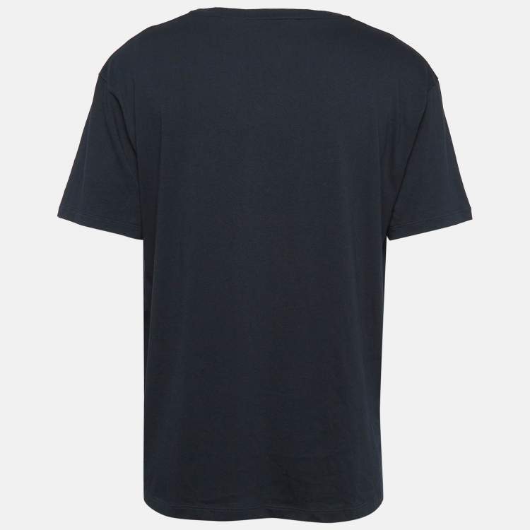 Pre Owned Gucci Black GG Print Jersey T-Shirt L