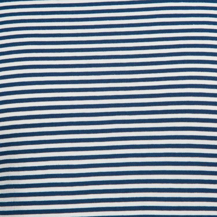 Pre Owned Gucci Blue/White Orgasmique Striped Cotton Basque T-Shirt S