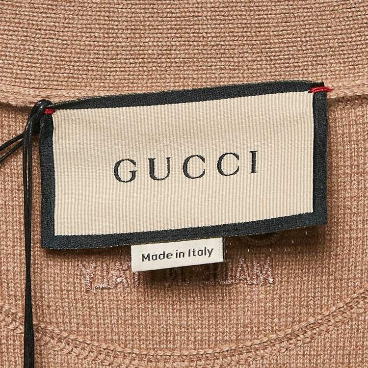 Pre Owned Gucci Beige Cashmere Knit Button Front Cardigan S